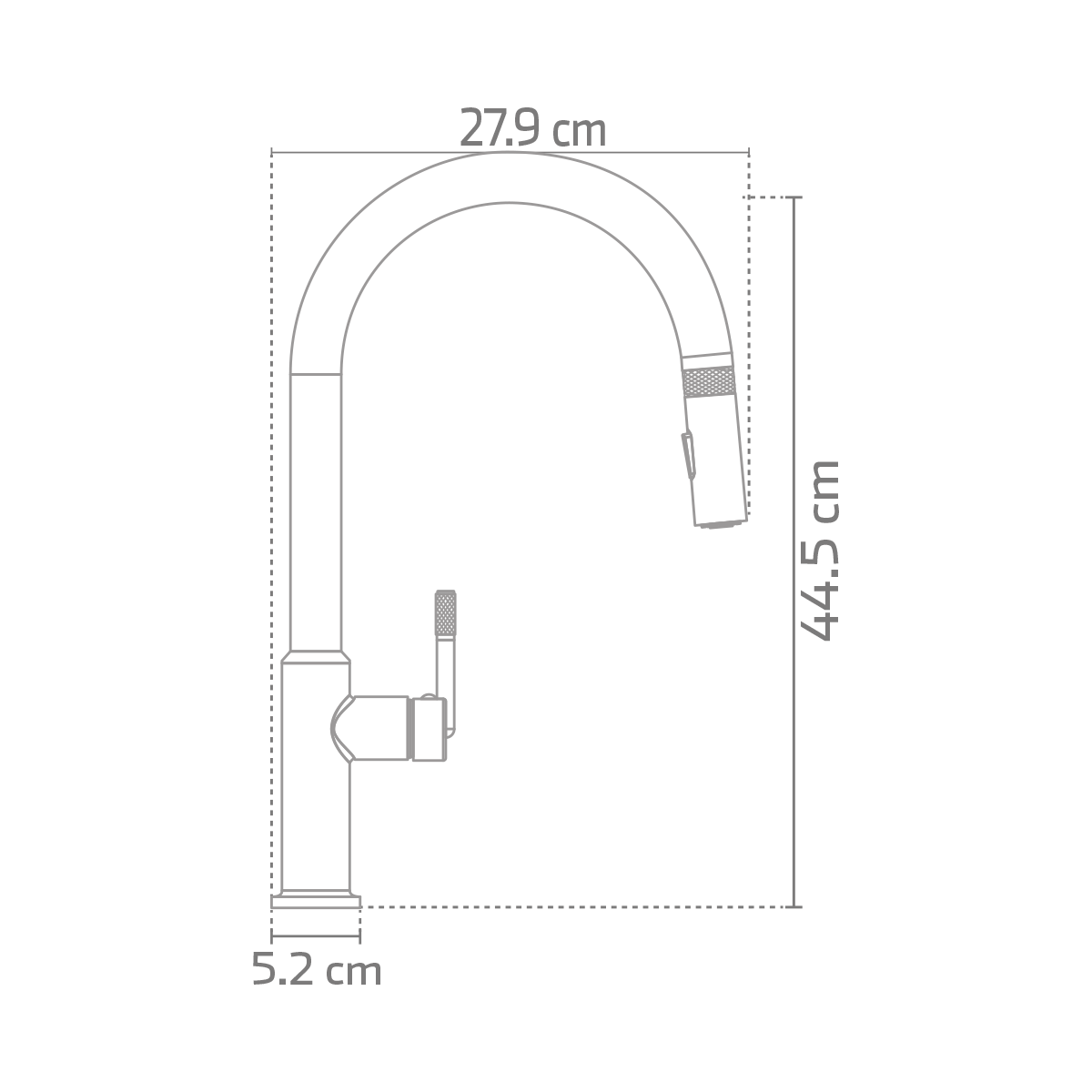 Monomando para cocina 26.4 cm 10.4" KELE KF54001-BG