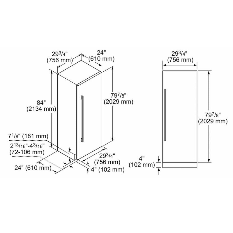 Refrigerador panelable Benchmark® 30'' BOSCH - jamesandstevenmx