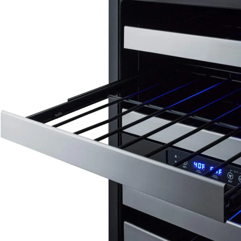 Cava de vinos Dual y cajones refrigerantes 24" Panelable SUMMIT - jamesandstevenmx