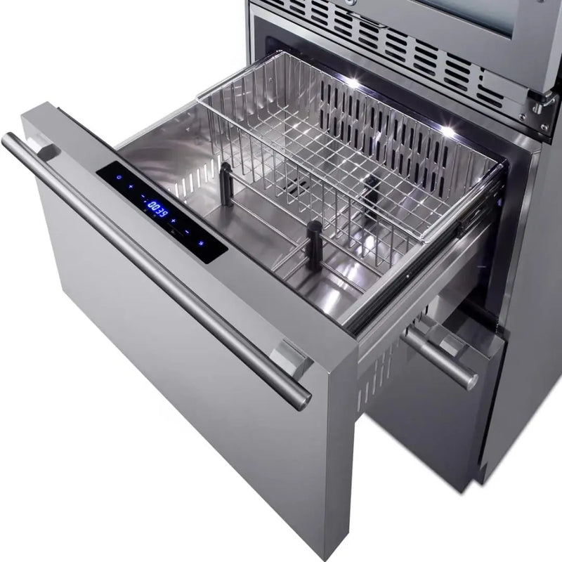 Cava de vinos Dual y cajones refrigerantes 24" Panelable SUMMIT - jamesandstevenmx