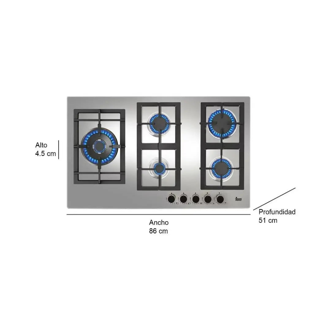 Parrilla de cocción a gas con 5 quemadores 90cm TEKA - jamesandstevenmx