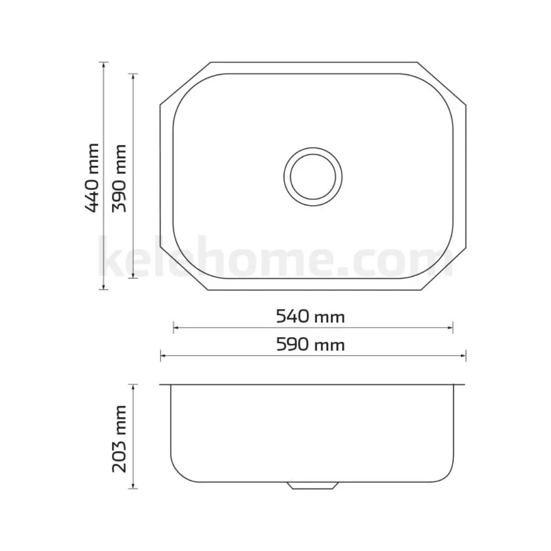 Tarja Submontable de Acero Inoxidable KELE - jamesandstevenmx