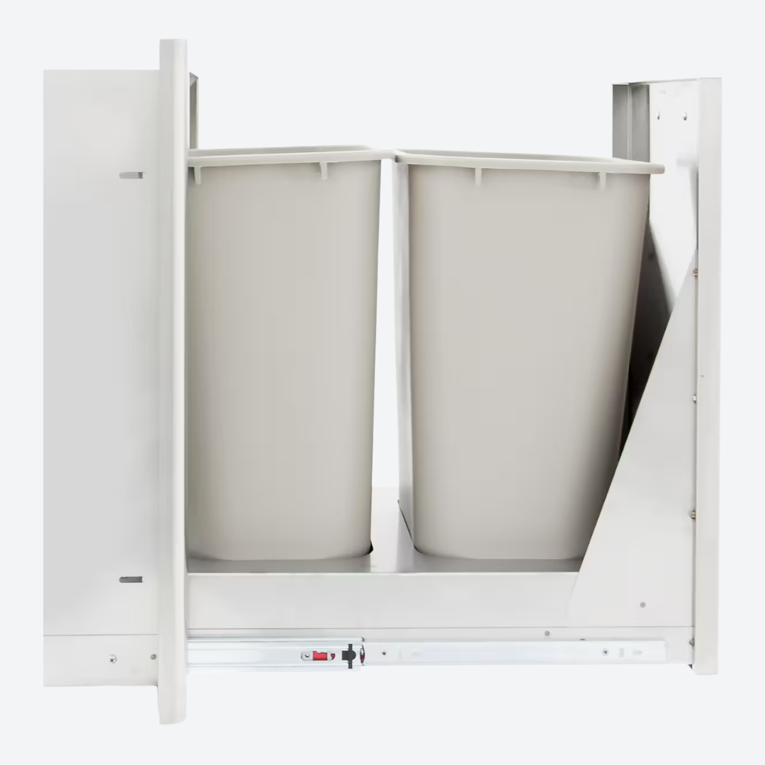 Contenedor de basura/reciclaje doble extraíble de acero inoxidable 45.88 cm 18.06″ BLAZE BLZ-TREC-DRW-H