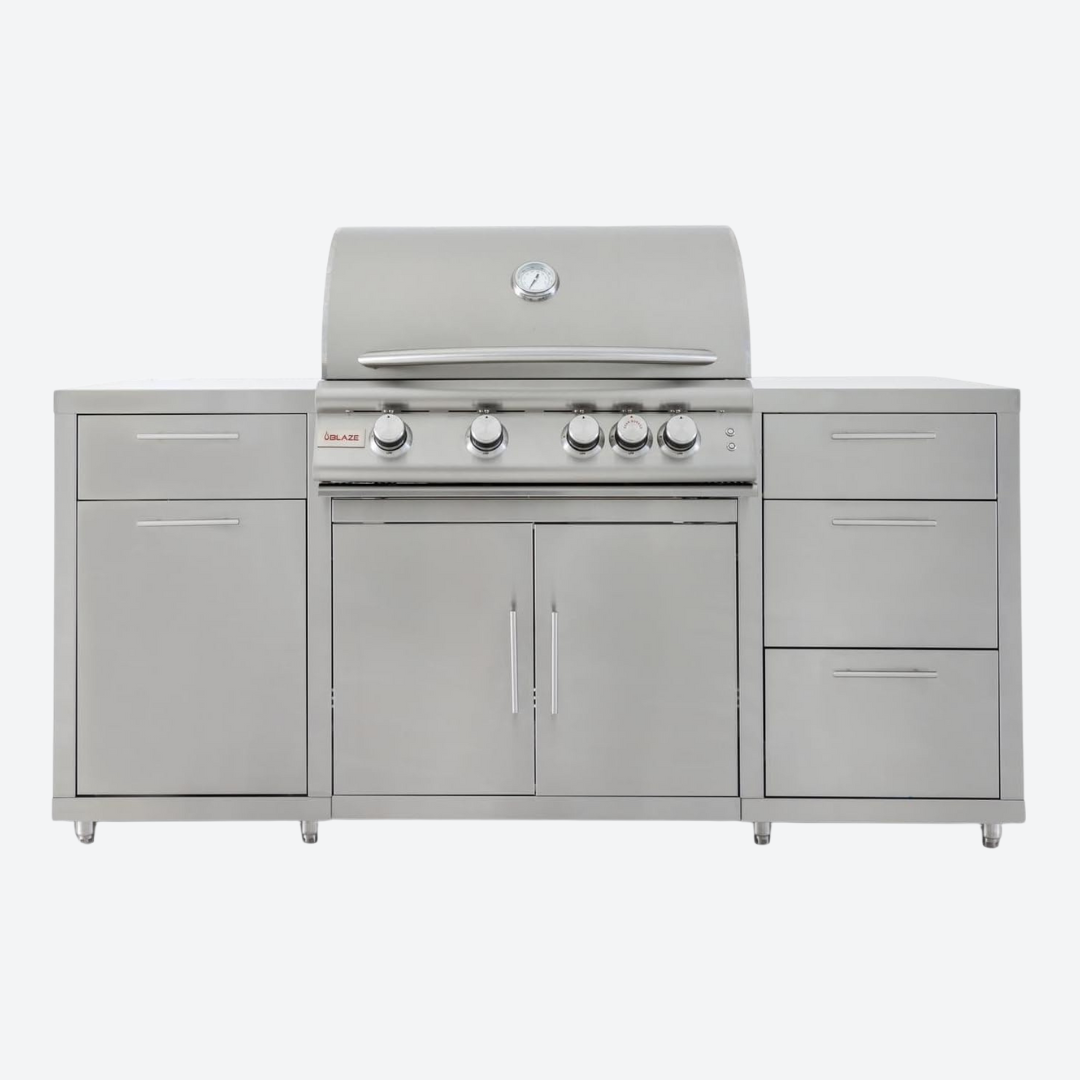 Isla para asador de gas natural LTE prémium 32" Acero inoxidable 184.47 cm 72.625″ BLAZE BLZ-SS-ISLAND