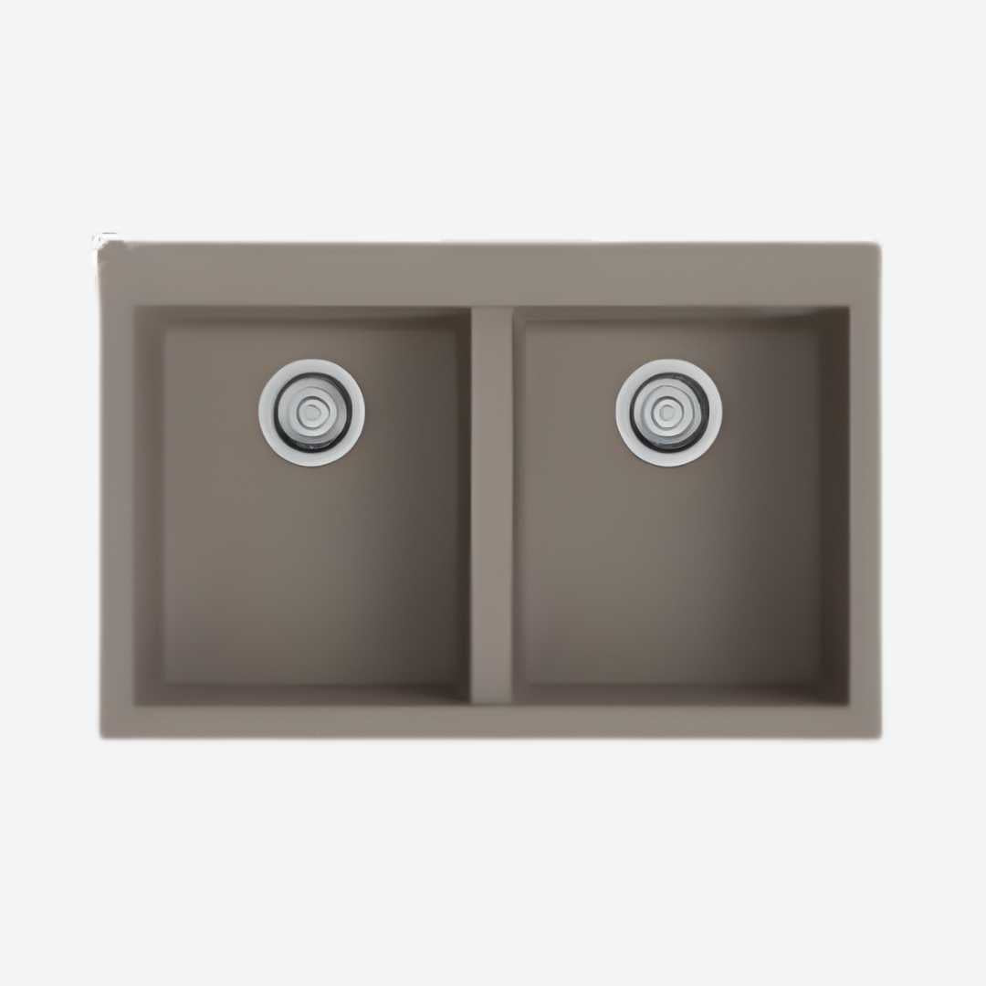 Tarja doble empotrable para mueble de 80cm 79cm 31.10" TECNOLAM Tarja empotrable para mueble de 80cm 79cm 31.10" TECNOLAM NEVADAMIX79X501V01