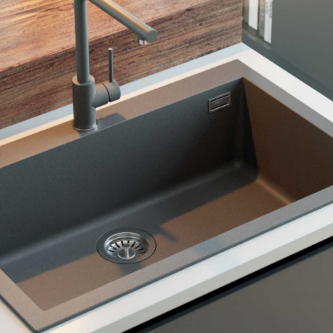 Tarja empotrable para mueble de 80cm 79cm 31.10" TECNOLAM NEVADAMIX79X501V01