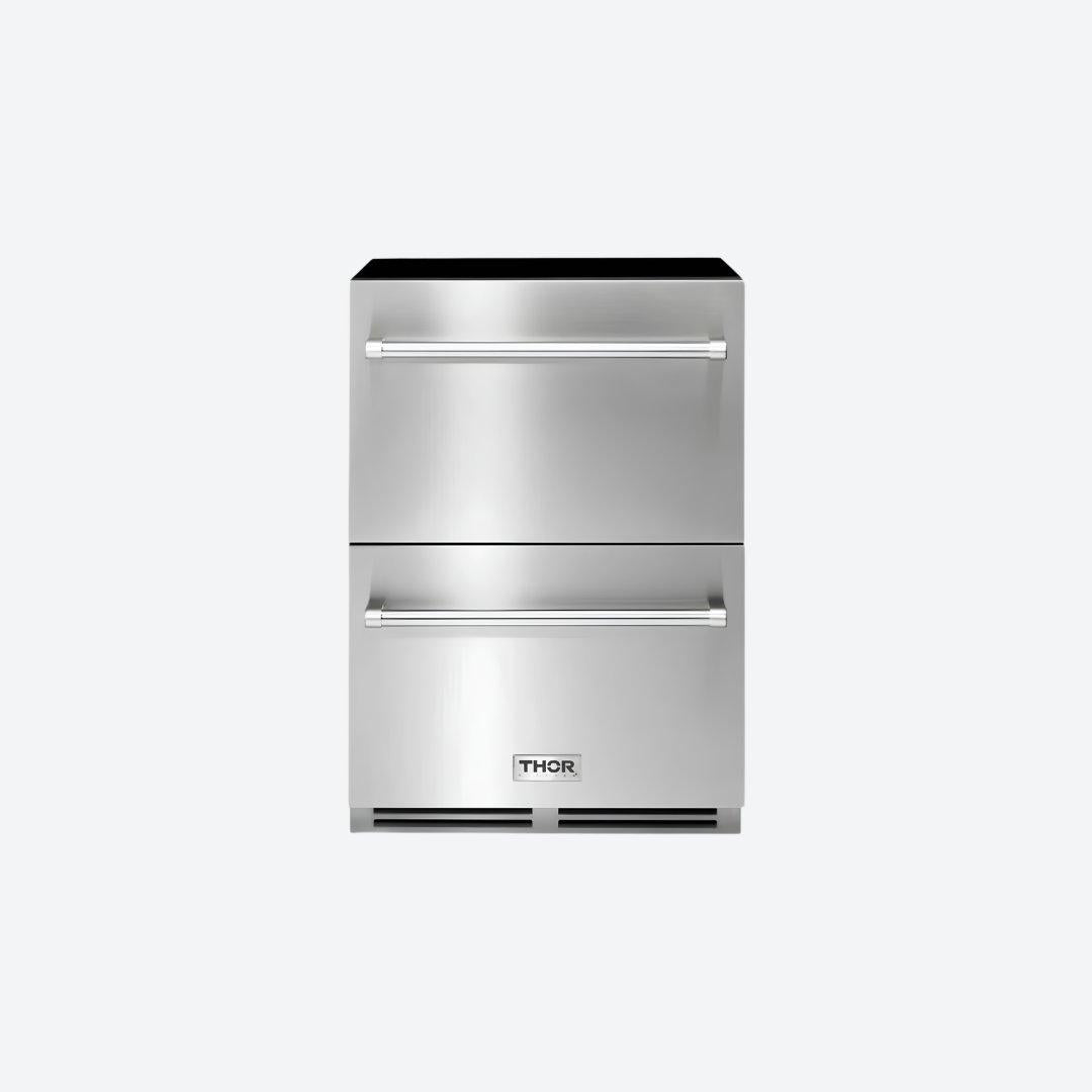 Cajón refrigerante Thor Kitchen de 24 pulgadas para interiores y exteriores en acero inoxidable