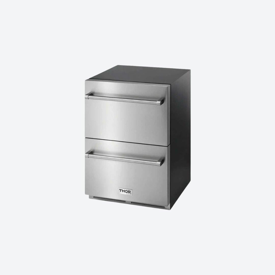 Cajón refrigerante Thor Kitchen de 24 pulgadas para interiores y exteriores en acero inoxidable