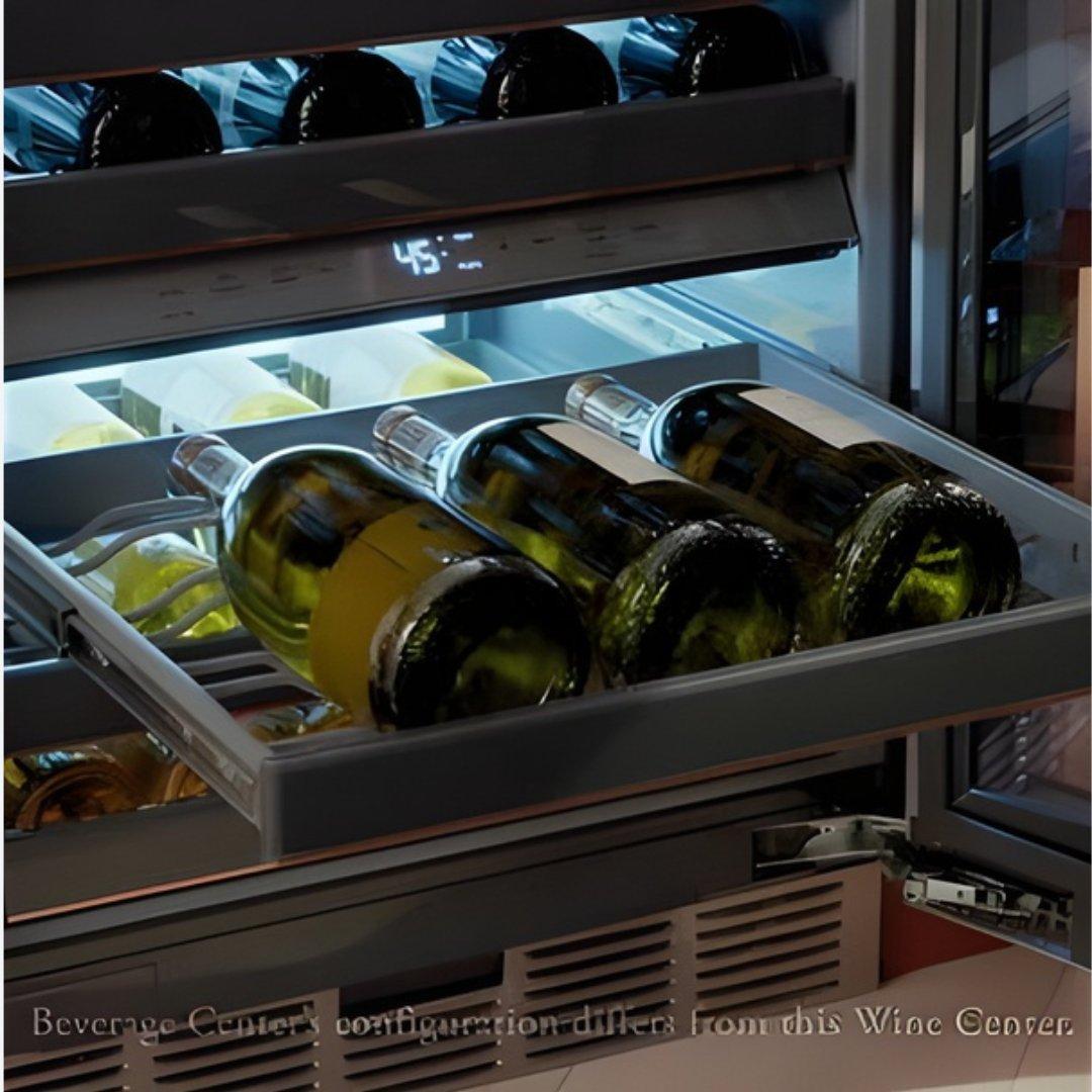 Cava de vinos Café Appliances de 24 pulgadas dual zone en acabado matte black con capacidad para 46 botellas