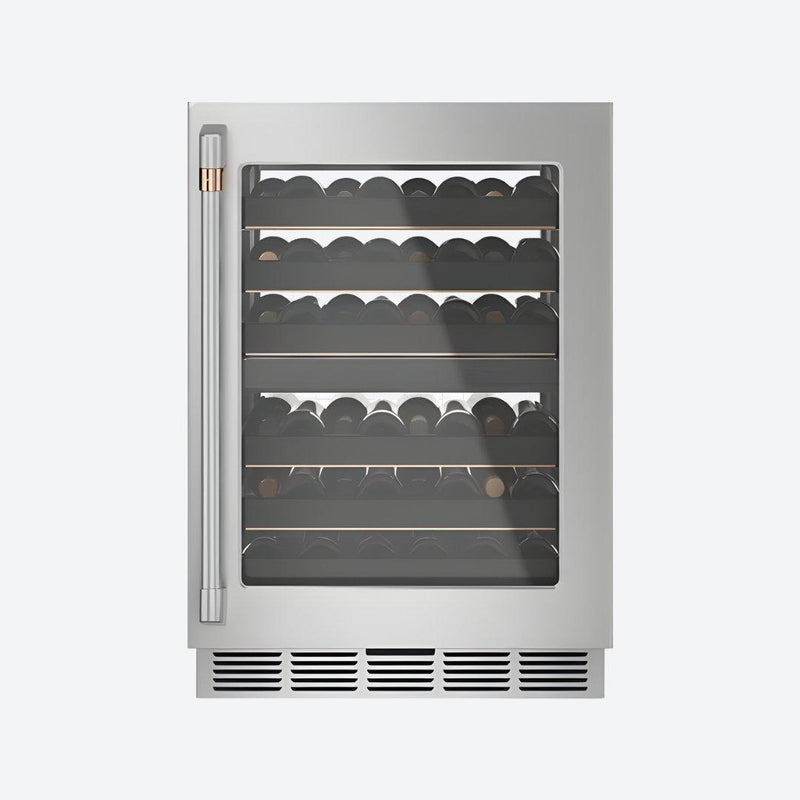 Cava de vinos Café Appliances de 24 pulgadas dual zone en acabado matte black con capacidad para 46 botellas
