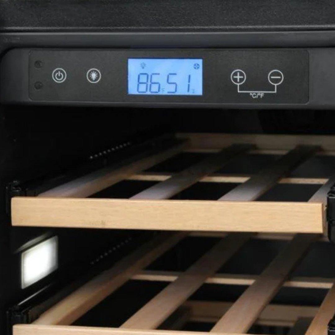 Cava de vinos y centro de bebidas Thor Kitchen de 24 pulgadas con puertas francesas y doble zona