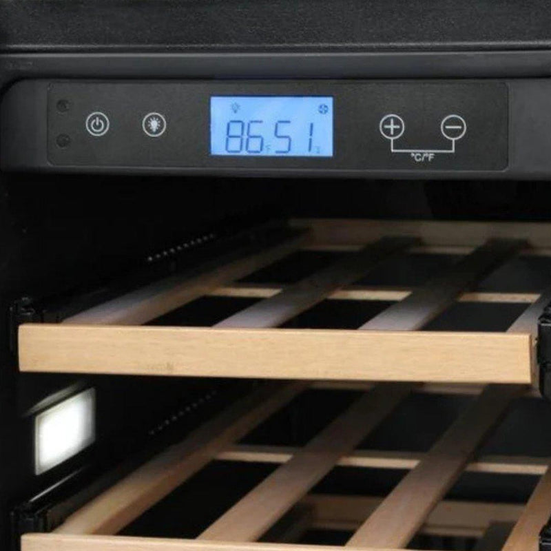 Cava de vinos y centro de bebidas Thor Kitchen de 24 pulgadas con puertas francesas y doble zona