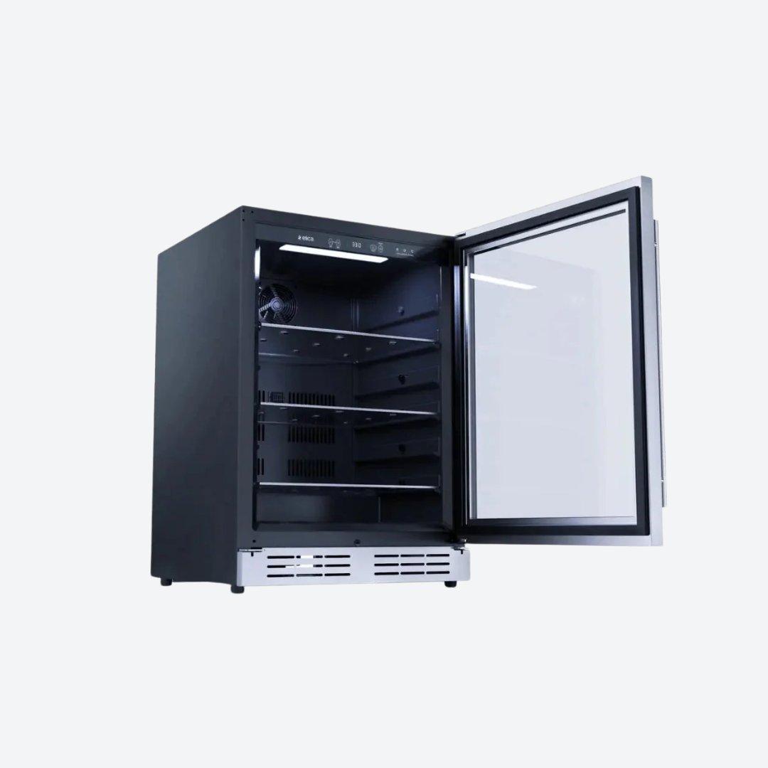 Centro de bebidas Elica de 24 pulgadas con puerta de vidrio y acabado en acero inoxidable
