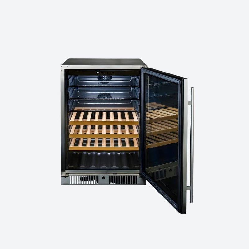 Centro de bebidas Blaze de 20 pulgadas para exteriores con puerta de cristal y control digital