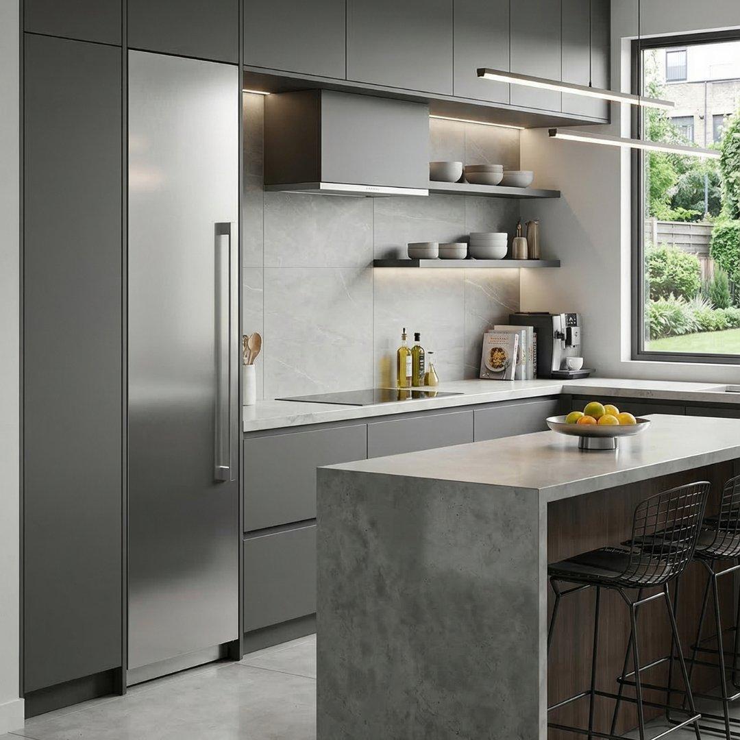 Congelador de columna panelable Bertazzoni de 18 pulgadas con bisagra izquierda e Ice Maker automático