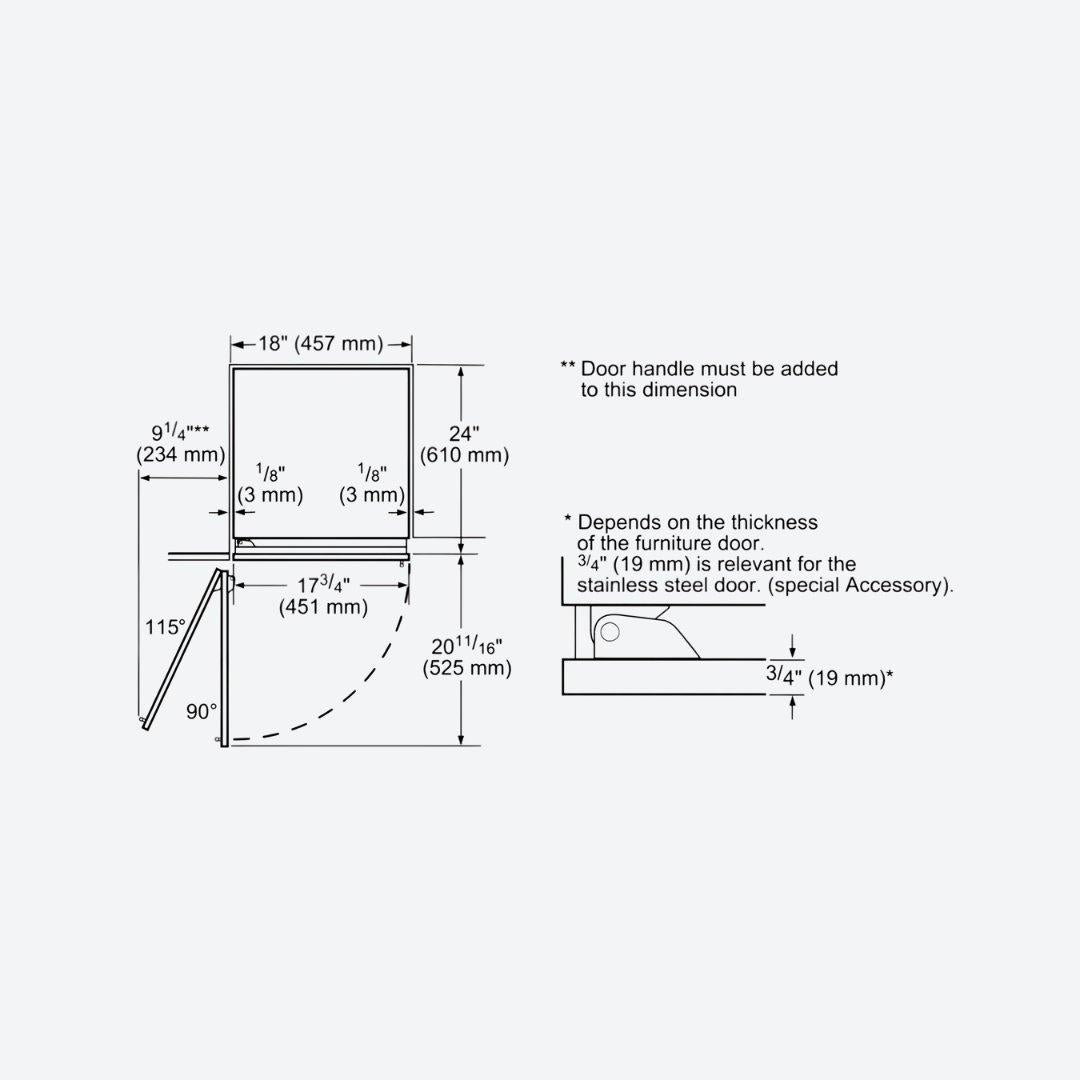 Congelador de columna panelable Bosch de 18 pulgadas con Ice Maker y diseño empotrable