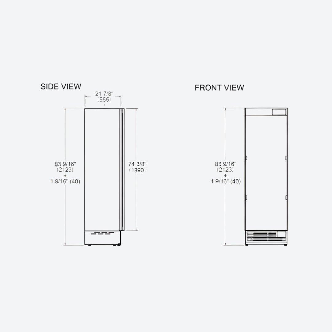 Congelador de columna panelable Bertazzoni de 24 pulgadas con Ice Maker automático y puerta reversible