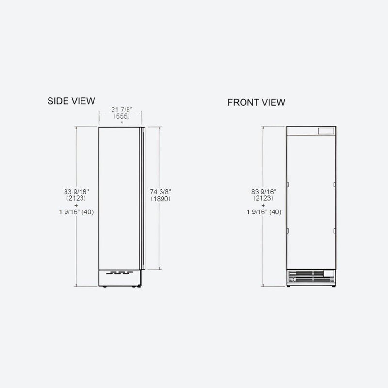 Congelador de columna panelable Bertazzoni de 24 pulgadas con Ice Maker automático y puerta reversible