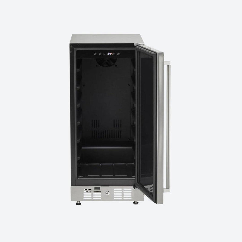 Frigobar Coyote de 15 pulgadas para exteriores con puerta reversible y control digital