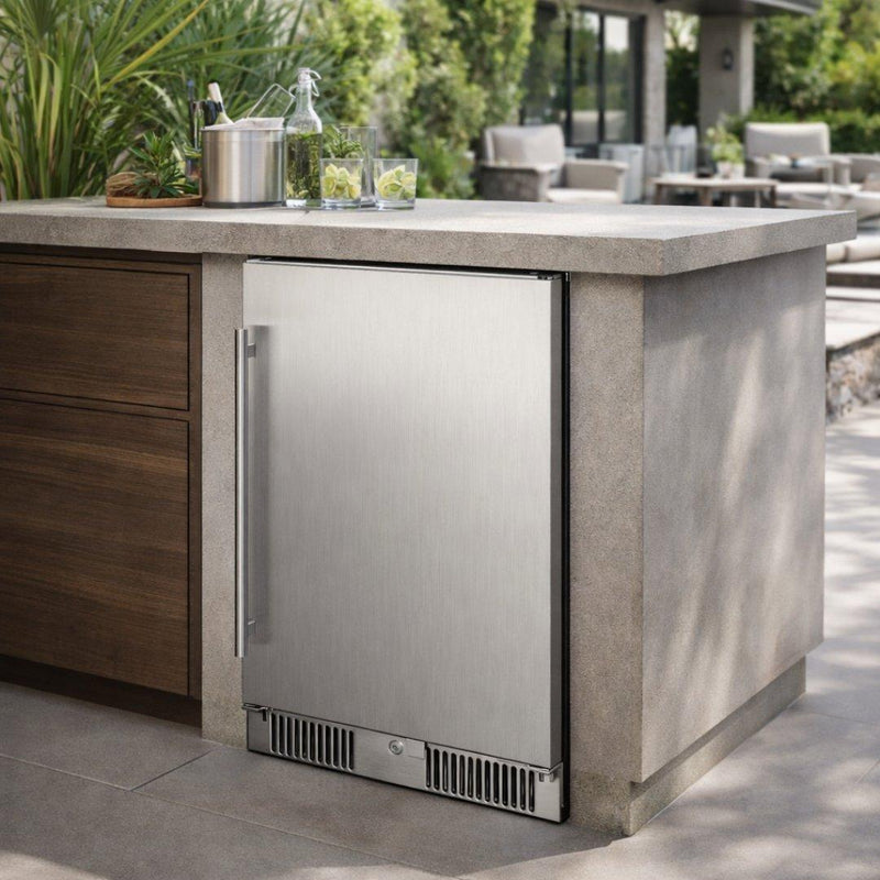 Frigobar Blaze de 20 pulgadas para exteriores con puerta reversible y diseño compacto