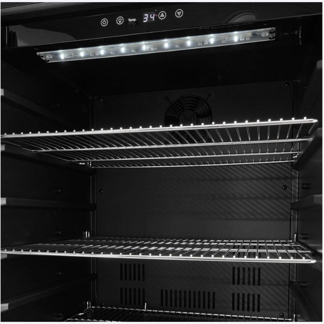 Frigobar Coyote de 24 pulgadas para exteriores con puerta reversible y control digital