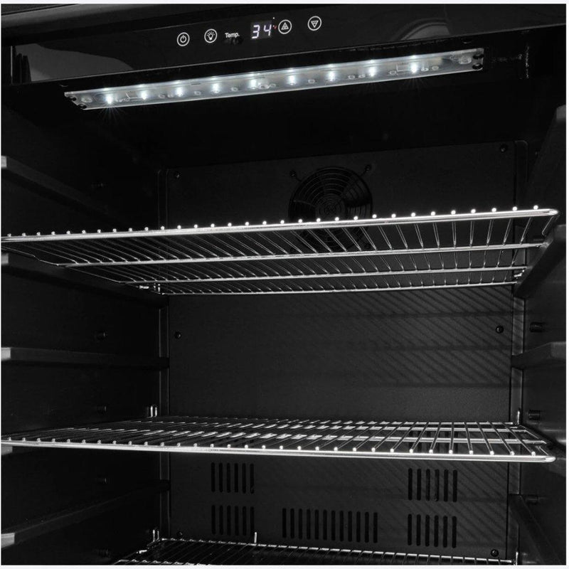 Frigobar Coyote de 24 pulgadas para exteriores con puerta reversible y control digital
