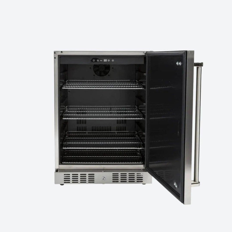 Frigobar Coyote de 24 pulgadas para exteriores con bisagra derecha en acero inoxidable