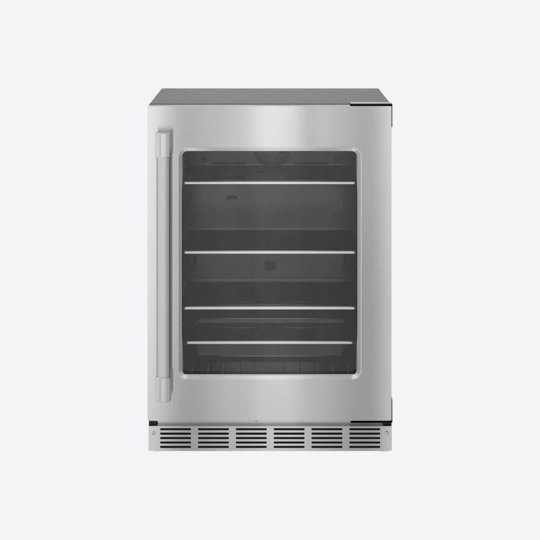 Refrigerador Thermador de 24 pulgadas bajo cubierta con puerta de cristal y jaladera Professional
