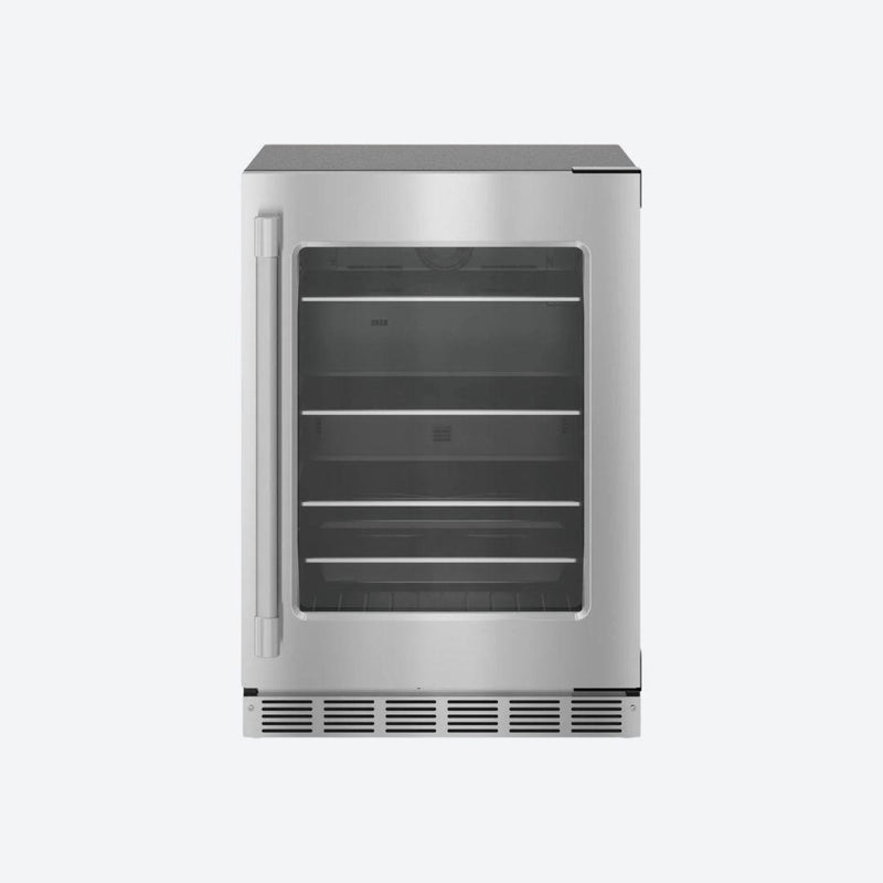 Refrigerador Thermador de 24 pulgadas bajo cubierta con puerta de cristal y jaladera Professional