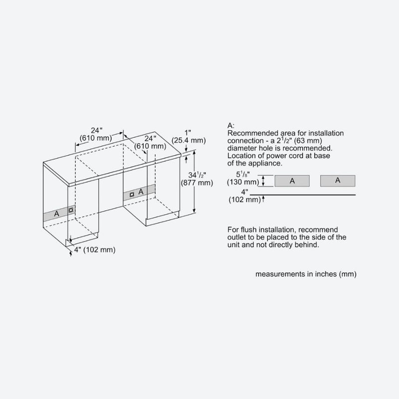 Refrigerador Thermador de 24 pulgadas bajo cubierta con puerta de cristal y jaladera Professional