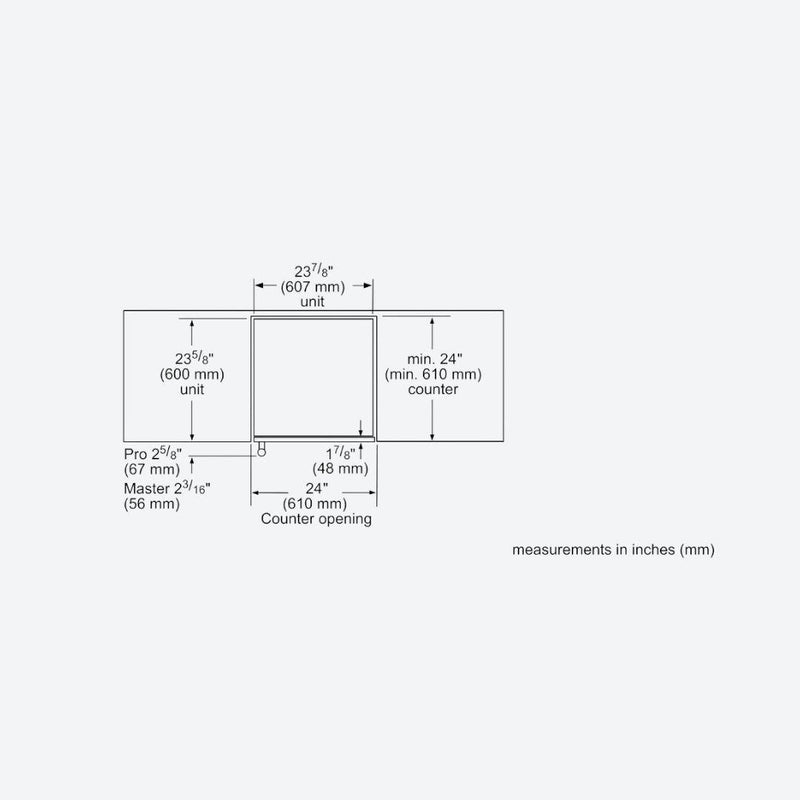 Refrigerador Thermador de 24 pulgadas bajo cubierta con puerta de cristal y jaladera Professional
