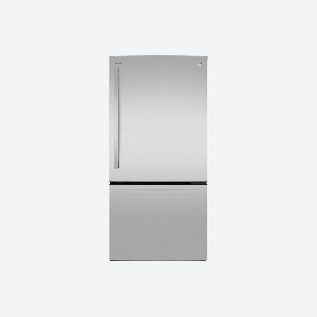 Refrigerador bottom mount GE Profile de 21 pies cúbicos y versión combo gemelos en acabado inoxidable