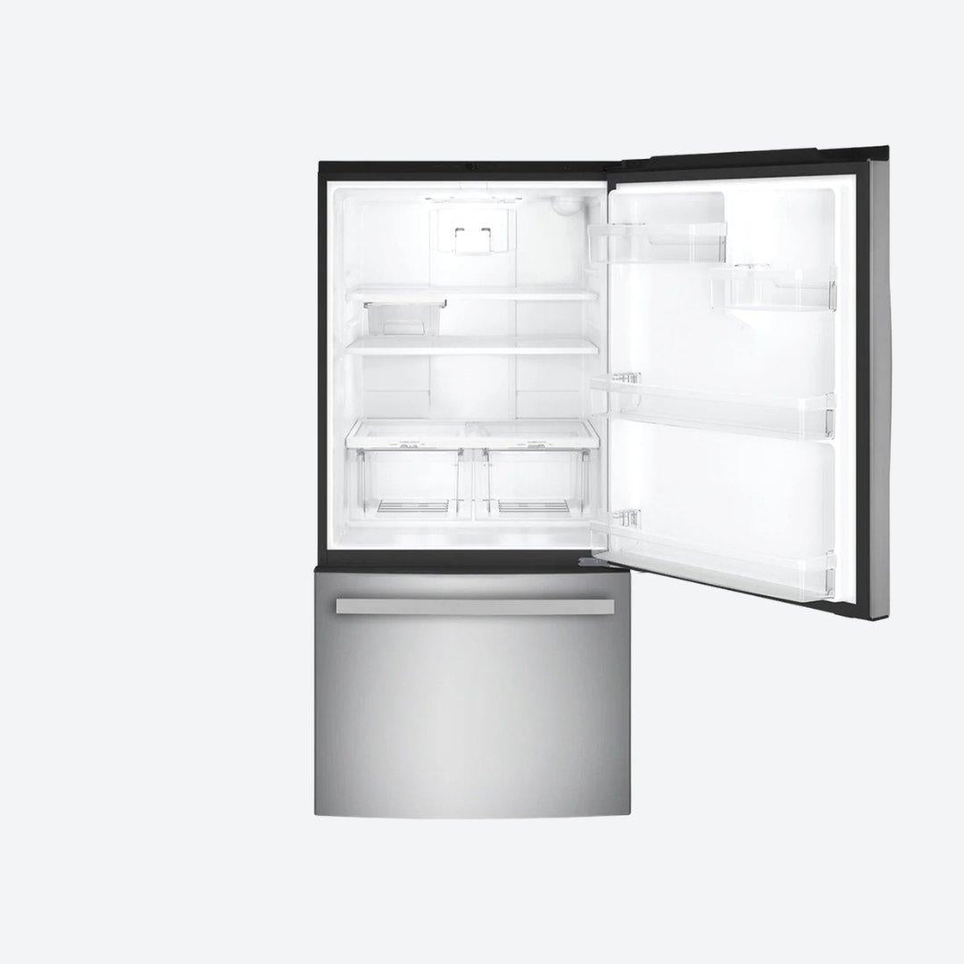 Refrigerador bottom mount GE Profile de 21 pies cúbicos y versión combo gemelos en acabado inoxidable