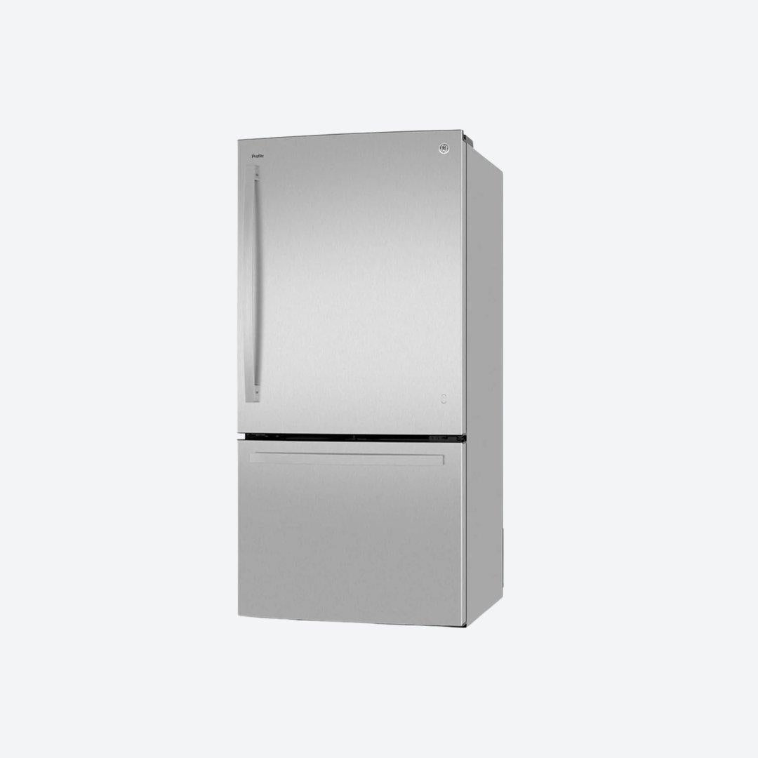 Refrigerador bottom mount GE Profile de 21 pies cúbicos y versión combo gemelos en acabado inoxidable