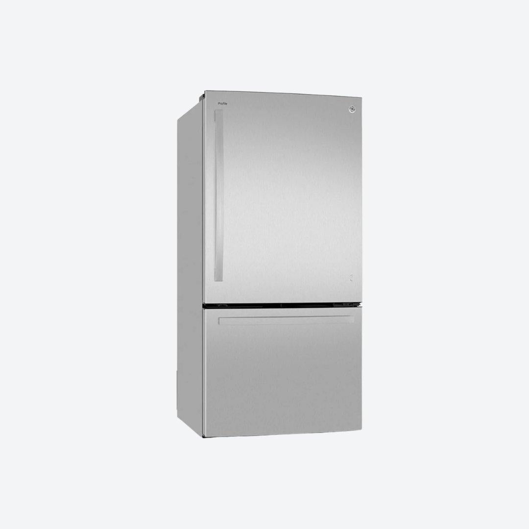 Refrigerador bottom mount GE Profile de 21 pies cúbicos y versión combo gemelos en acabado inoxidable
