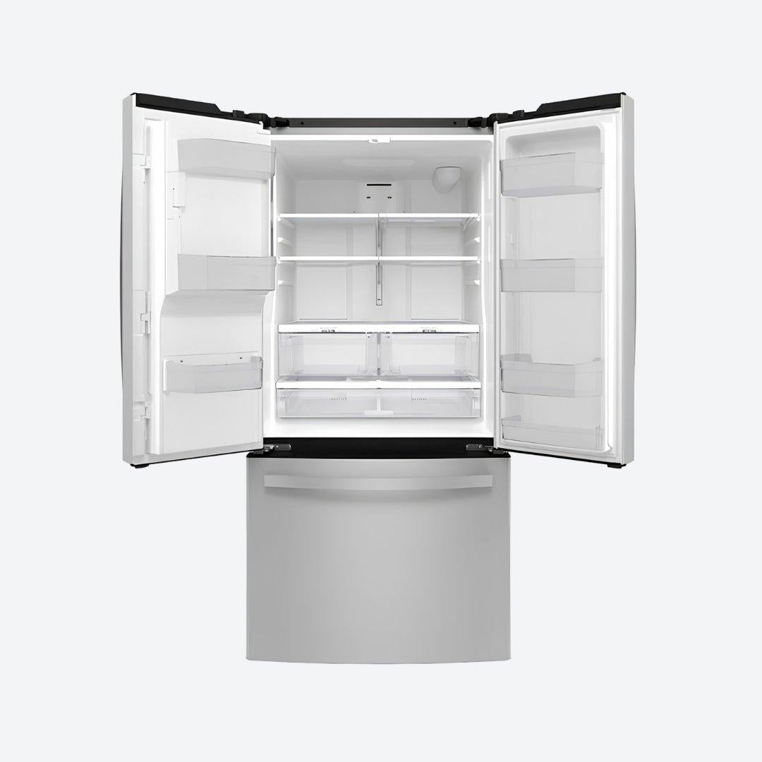 Refrigerador bottom mount GE Profile de 27 pies cúbicos en acabado inoxidable con despachador en puerta