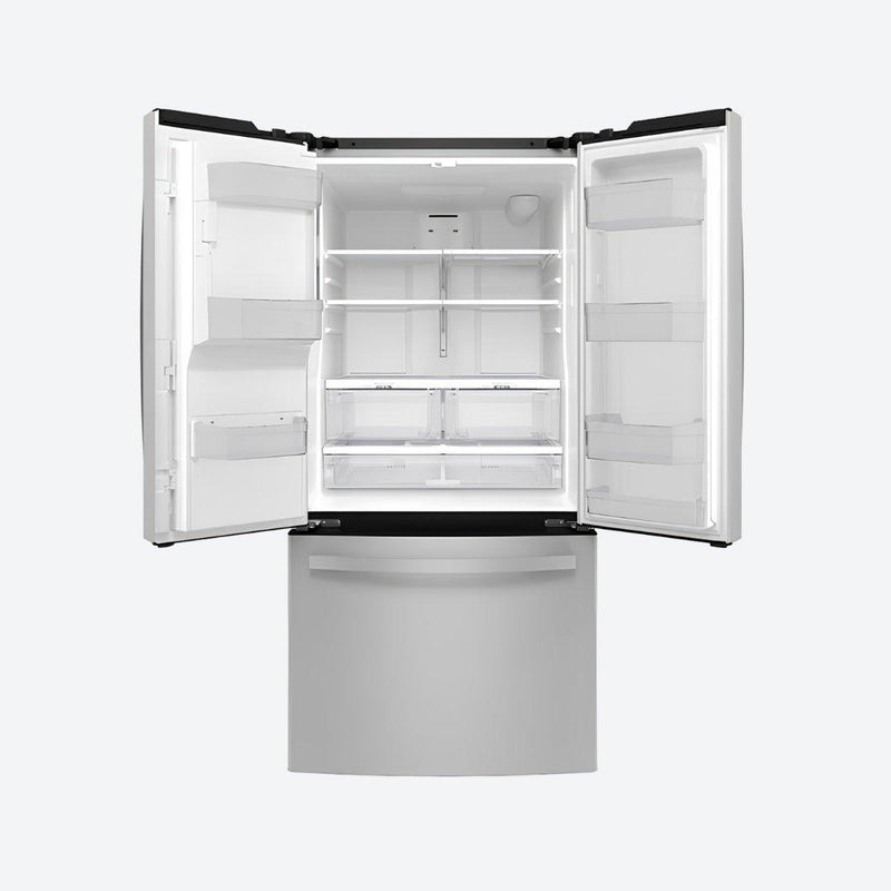 Refrigerador bottom mount GE Profile de 27 pies cúbicos en acabado inoxidable con despachador en puerta