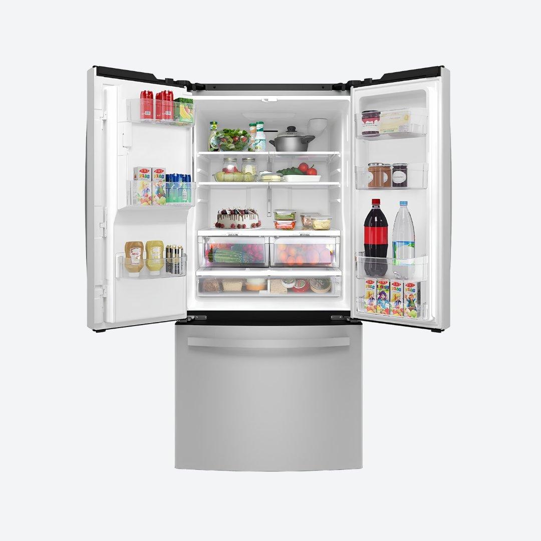 Refrigerador bottom mount GE Profile de 27 pies cúbicos en acabado inoxidable con despachador en puerta