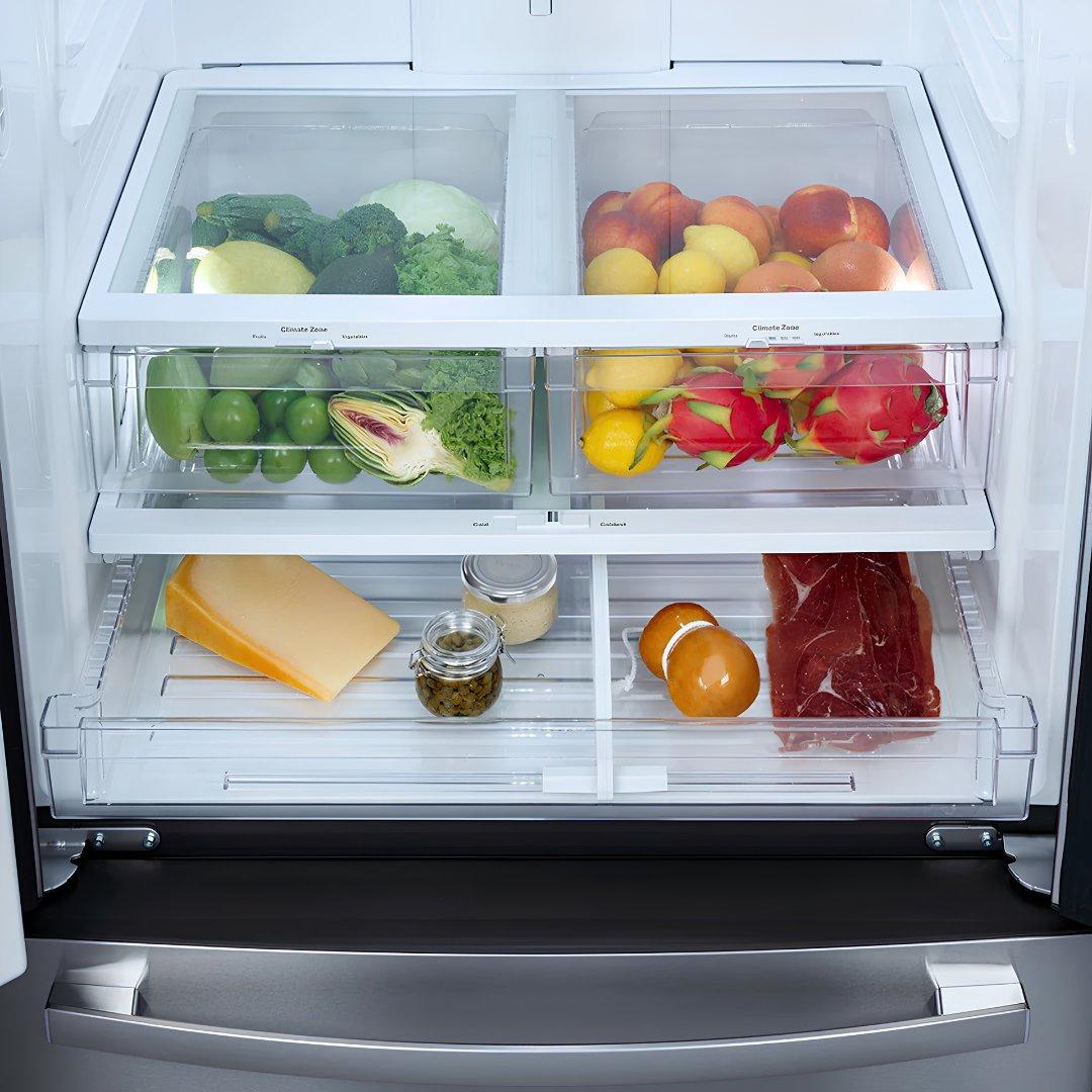 Refrigerador bottom mount GE Profile de 27 pies cúbicos en acabado inoxidable con despachador en puerta