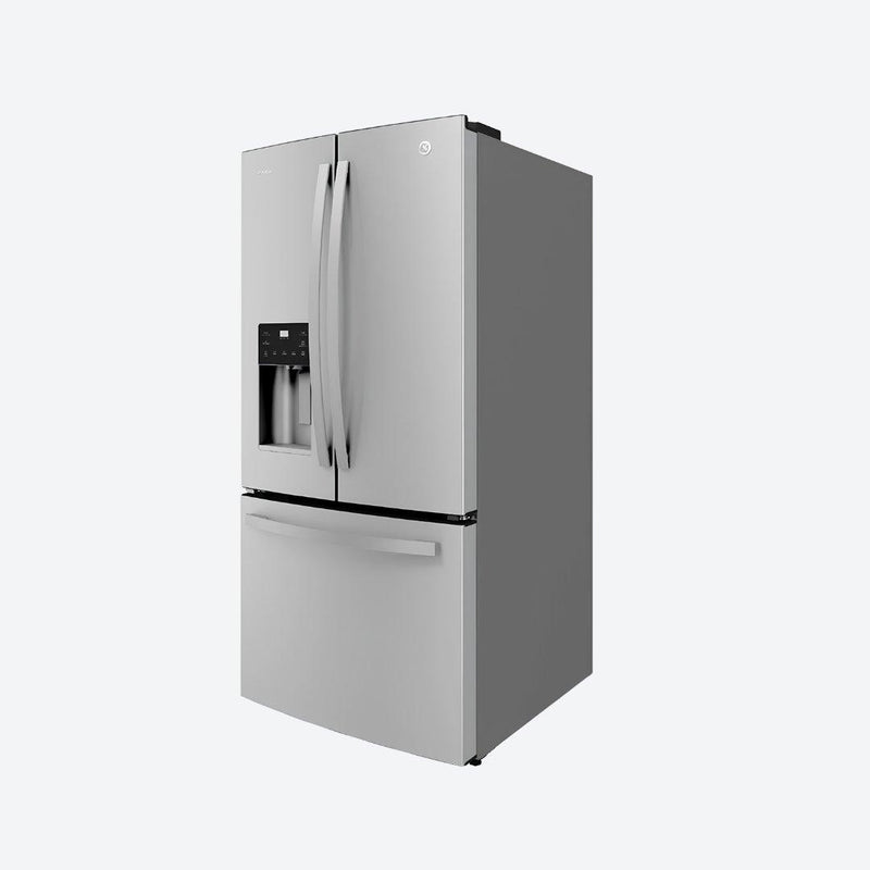 Refrigerador bottom mount GE Profile de 27 pies cúbicos en acabado inoxidable con despachador en puerta
