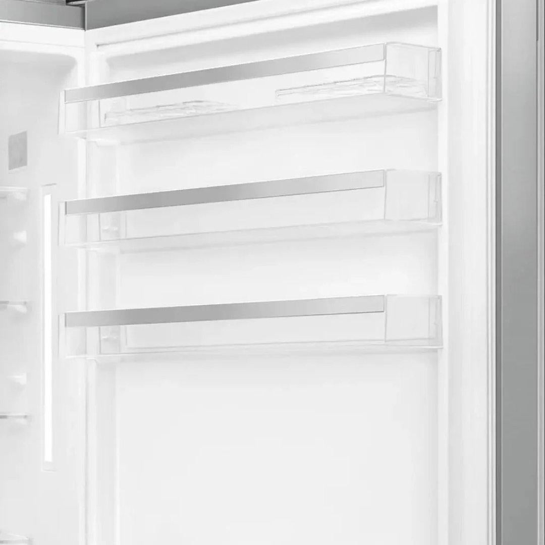 Refrigerador bottom mount Smeg Portofino de 28 pulgadas en acero inoxidable con opción de bisagra derecha o izquierda