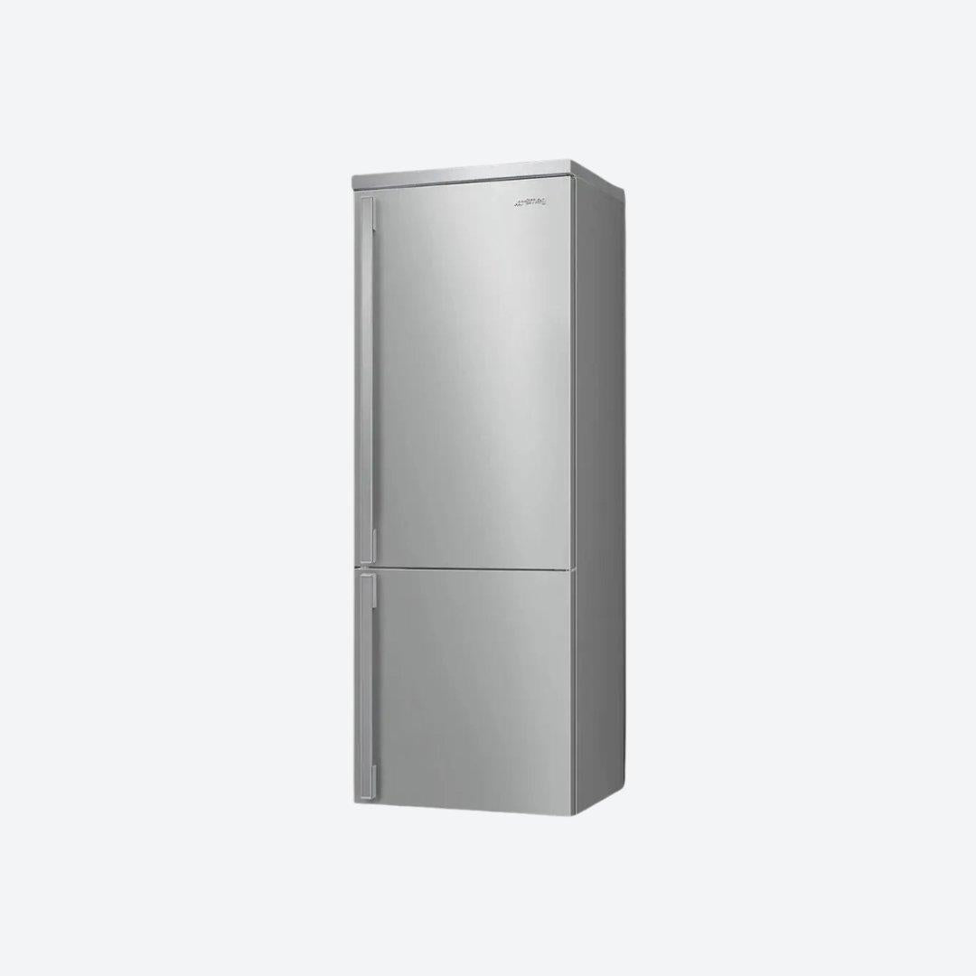 Refrigerador bottom mount Smeg Portofino de 28 pulgadas en acero inoxidable con opción de bisagra derecha o izquierda