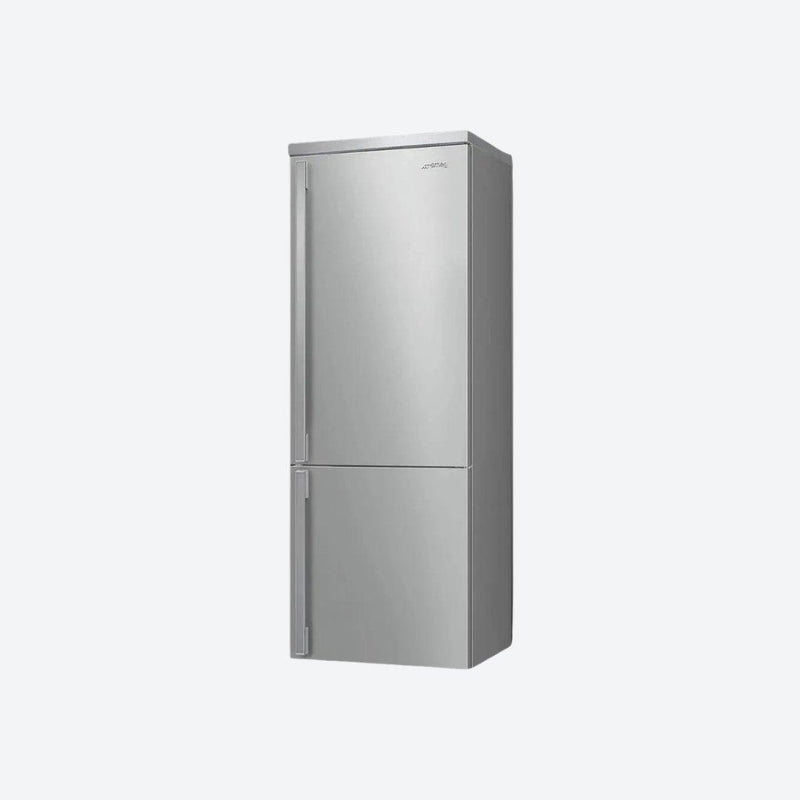 Refrigerador bottom mount Smeg Portofino de 28 pulgadas en acero inoxidable con opción de bisagra derecha o izquierda