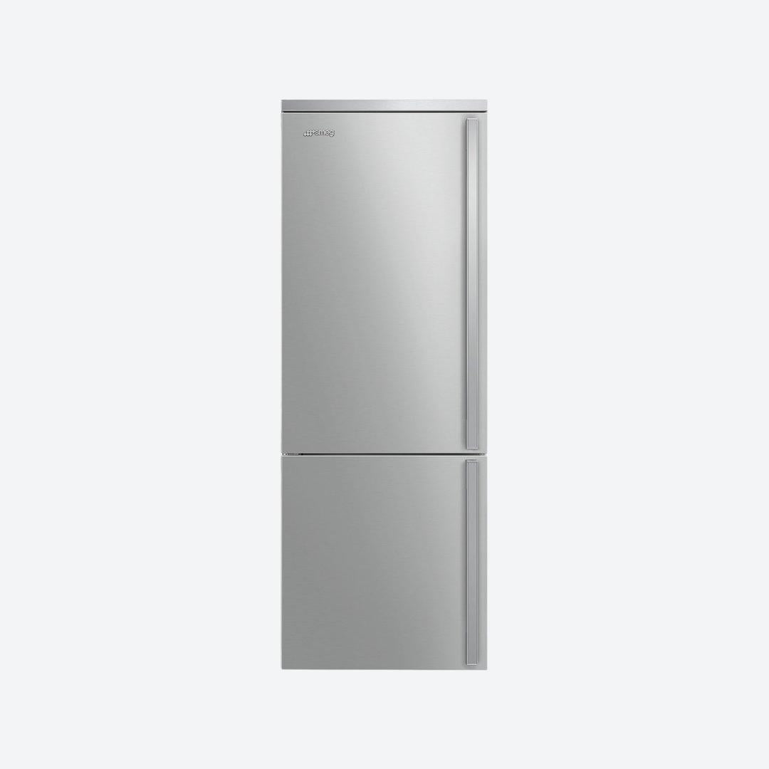 Refrigerador bottom mount Smeg Portofino de 28 pulgadas en acero inoxidable con opción de bisagra derecha o izquierda