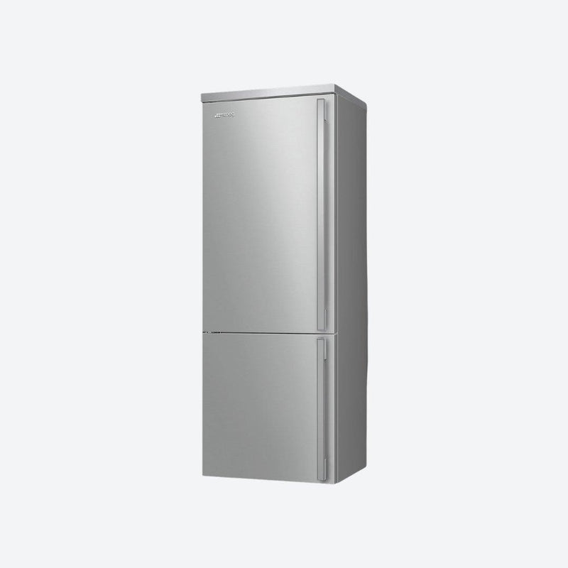 Refrigerador bottom mount Smeg Portofino de 28 pulgadas en acero inoxidable con opción de bisagra derecha o izquierda