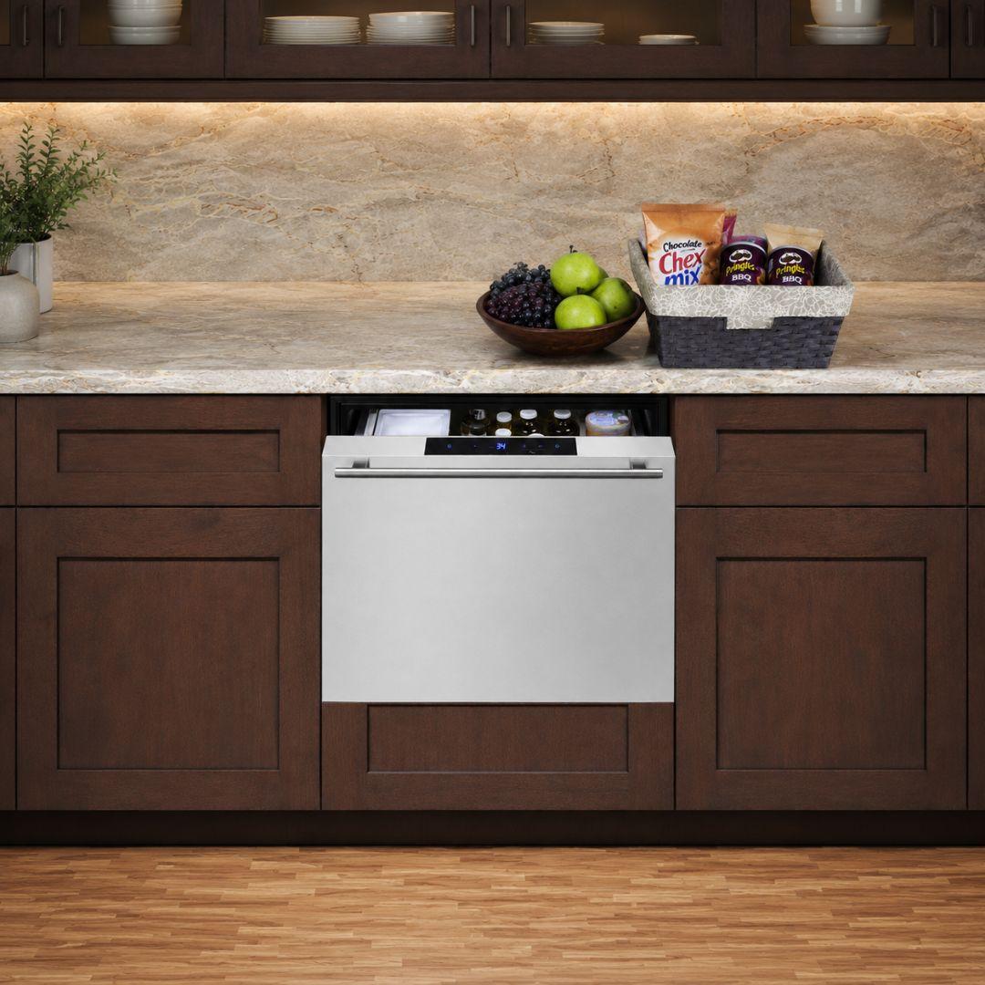 Refrigerador Summit de un cajón de 22 pulgadas en acero inoxidable para uso interior o exterior