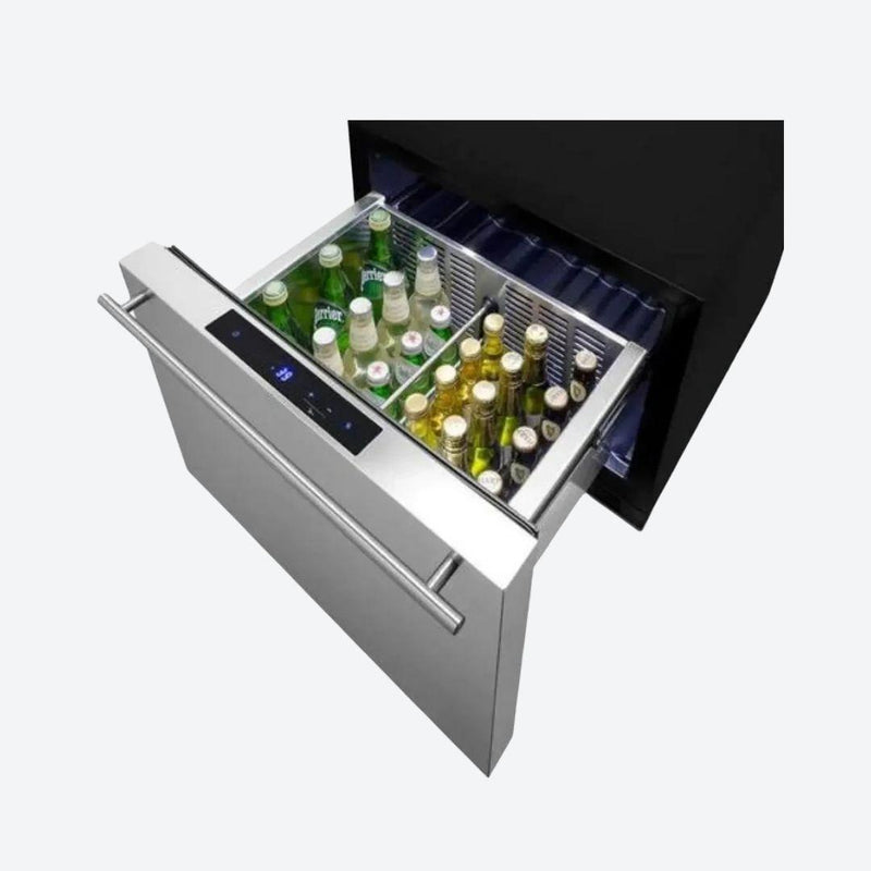 Refrigerador Summit de un cajón de 22 pulgadas en acero inoxidable para uso interior o exterior