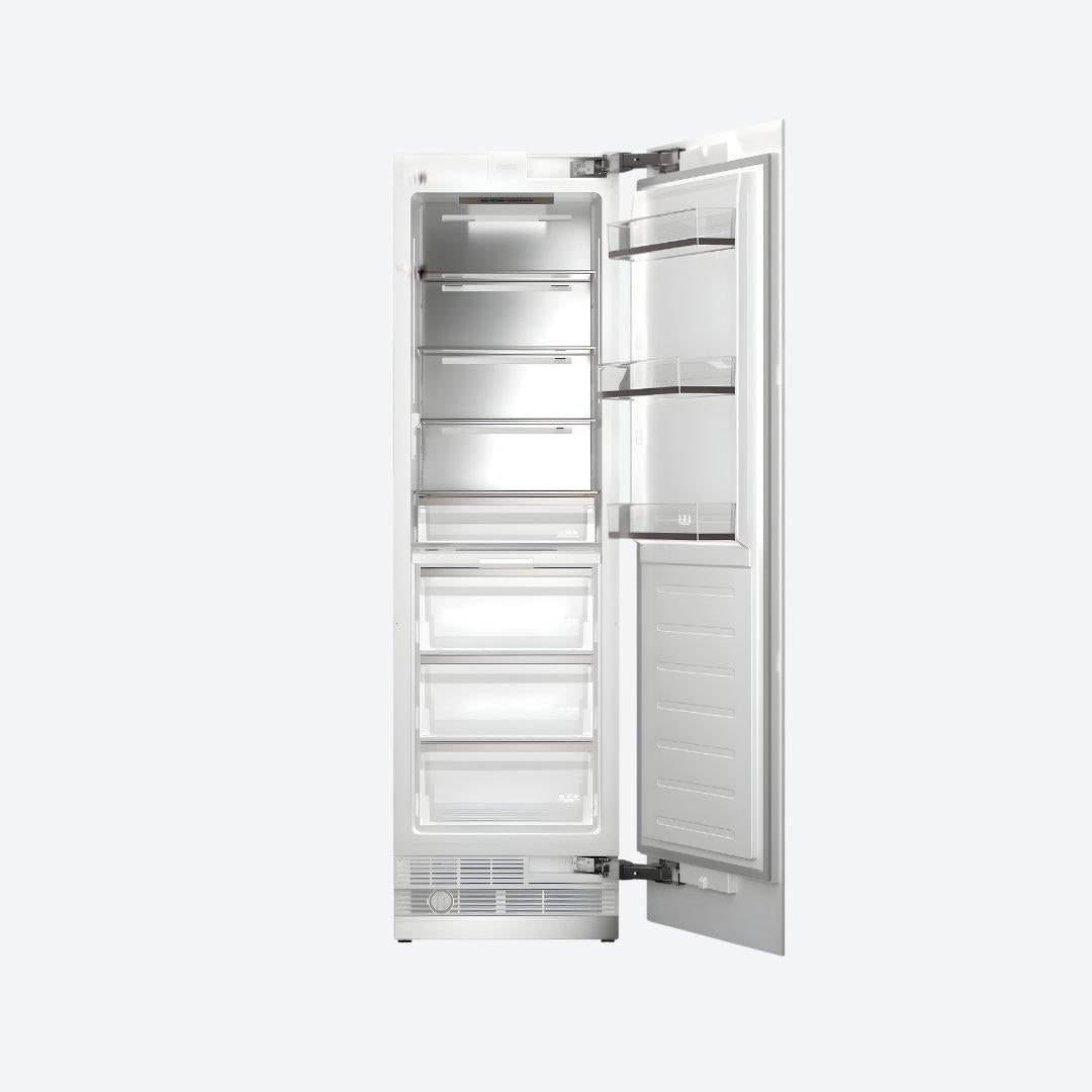 Refrigerador de columna panelable Bertazzoni de 24 pulgadas con dispensador interno de agua y puerta reversible