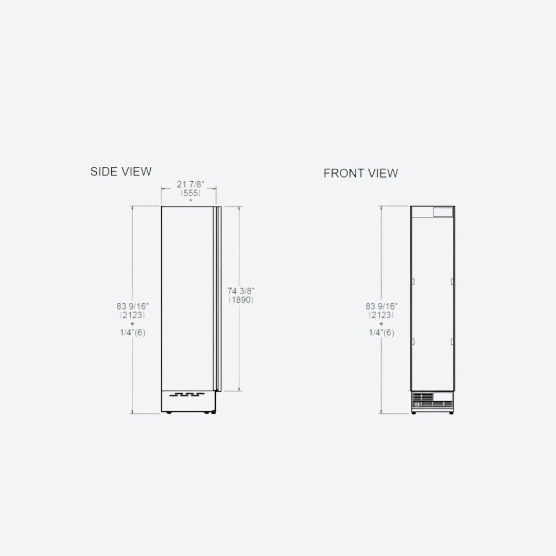 Refrigerador de columna panelable Bertazzoni de 30 pulgadas con dispensador interno de agua y puerta reversible
