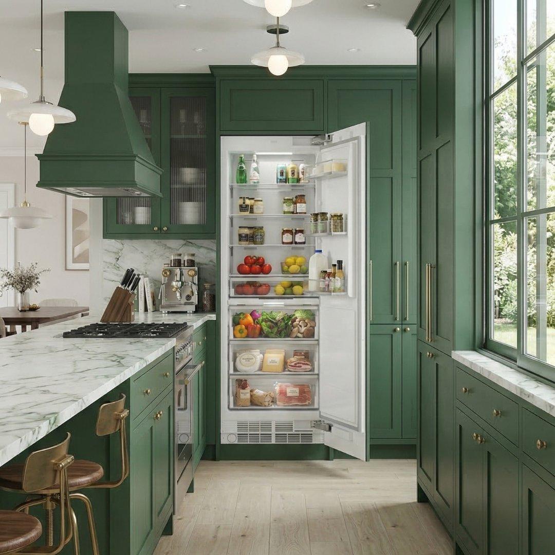 Refrigerador de columna panelable Bertazzoni de 30 pulgadas con dispensador interno de agua y puerta reversible